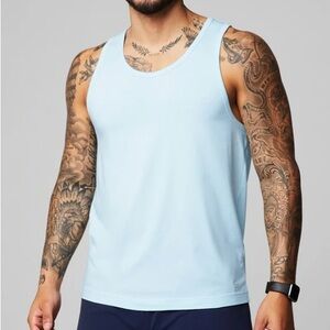 Fabletics 24-7 Tank Mens Medium Blue Workout Gym Athletic Stretch Top
